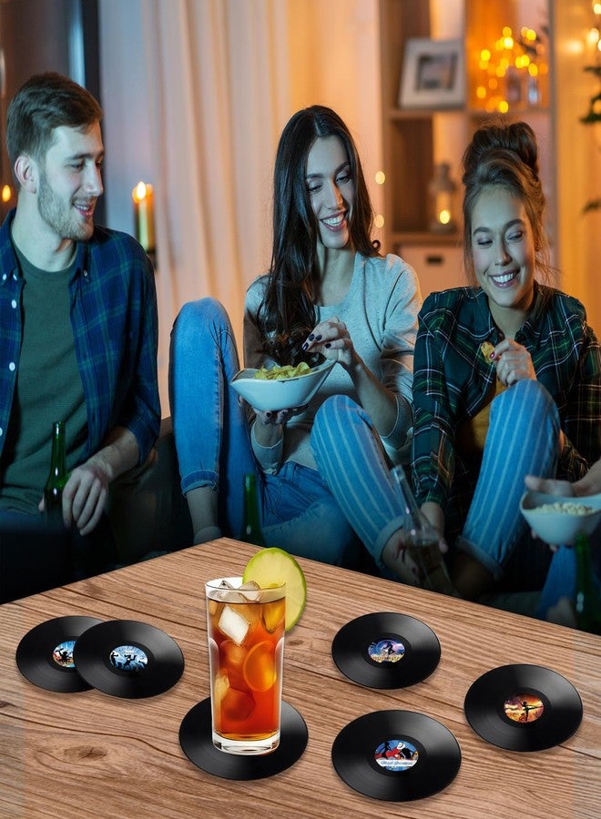 Anpuimult 24 PCS Retro Decor Vinyl Record Coasters Music Gift ，Bars、Birthdays, Parties for Music Lovers Colorful Coaste，Apartment Decor Housewarming and Wedding Decorations Gifts Ideas - Image 4